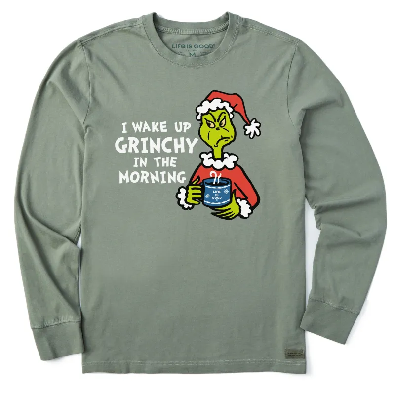 Men's I Wake Up Grinchy in the Morning Long Sleeve Crusher Tee sold by Life is Good