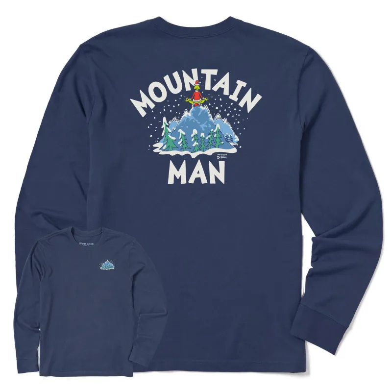 Men's Grinch Mountain Man Long Sleeve Crusher Tee sold by Life is Good