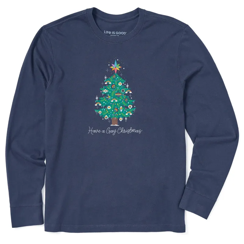 Men's Have a Gay Christmas Long Sleeve Crusher Tee sold by Life is Good