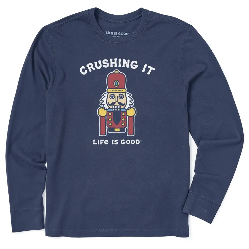 Men's Crushing It Nutcracker Long Sleeve Crusher Tee sold by Life is Good