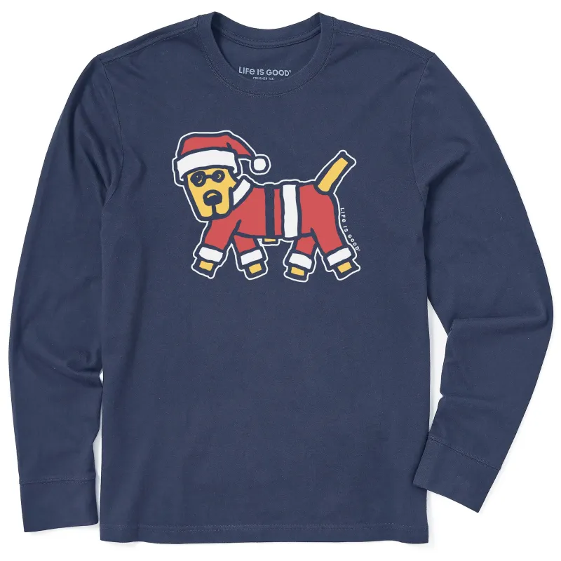 Men's Rocket Santa Suit Long Sleeve Crusher Tee sold by Life is Good