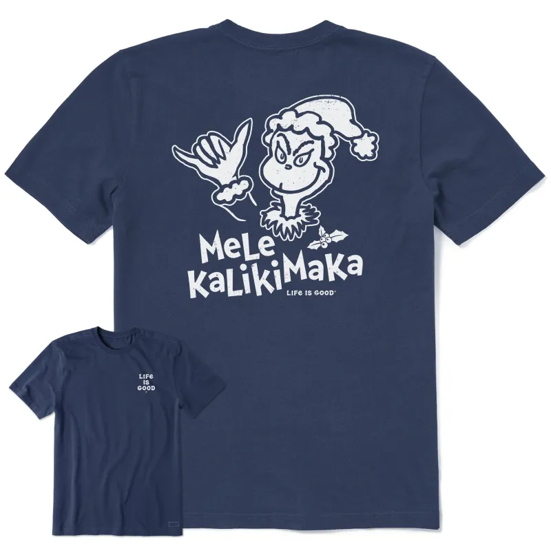 Men's Grinch Mele Kalikimaka Short Sleeve Crusher Tee sold by Life is Good
