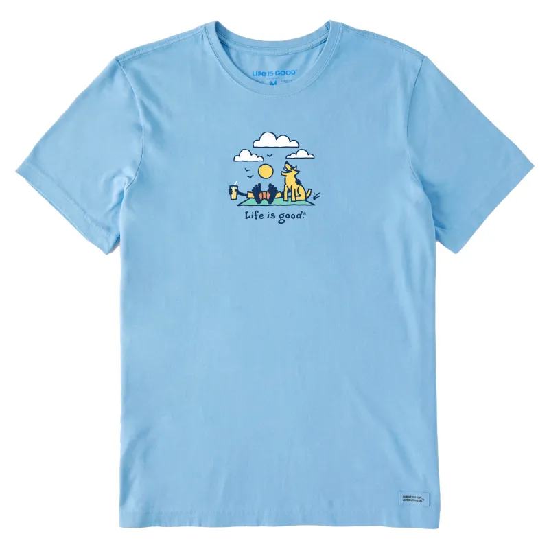 Men's Jake and Rocket Clouds Short Sleeve Crusher Tee sold by Life is Good