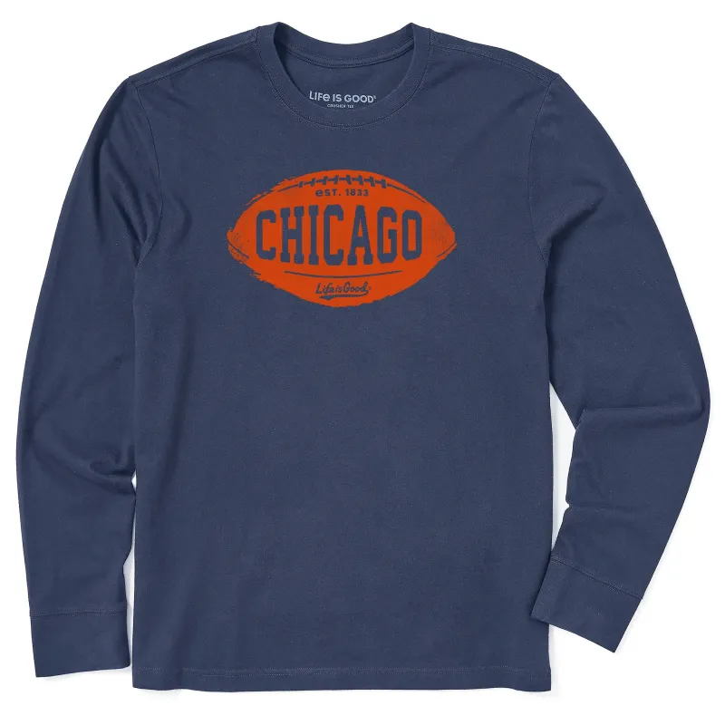 Men's Chicago Football Long Sleeve Crusher Tee sold by Life is Good