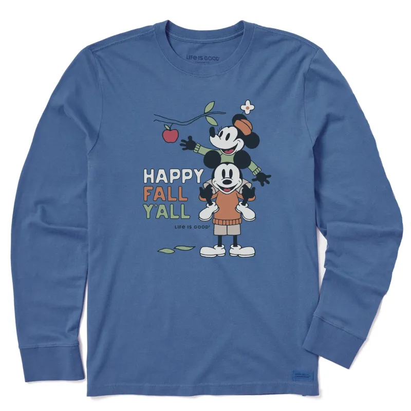 Men's Happy Fall Yall Apple Picking Long Sleeve Crusher Tee sold by Life is Good