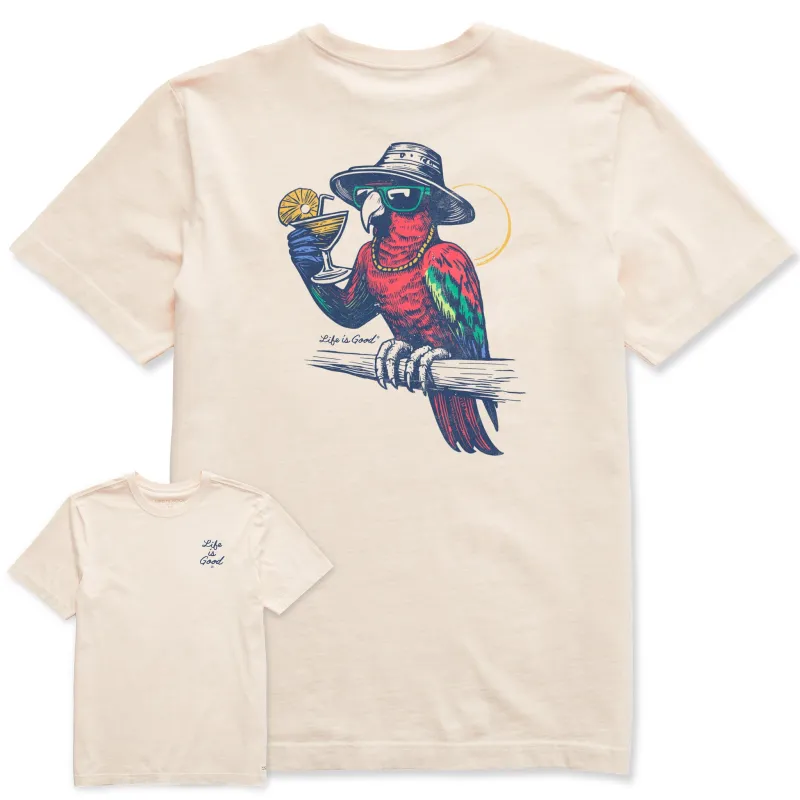 Men's Good Vibes Parrot Short Sleeve Crusher Tee sold by Life is Good