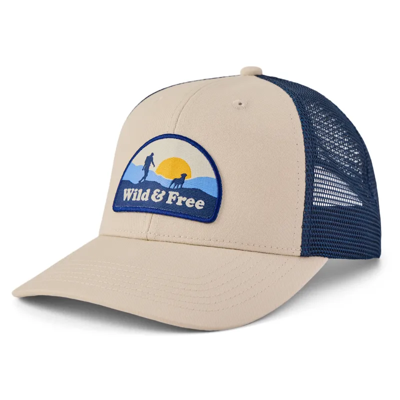 Adult Unisex Wild & Free Patch Trucker sold by Life is Good
