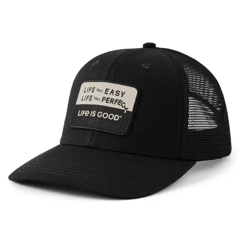 Adult Unisex Life isn't Easy Patch Trucker sold by Life is Good