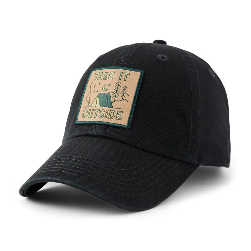 Adult Unisex Take it Outside Tent Patch Chill Cap sold by Life is Good
