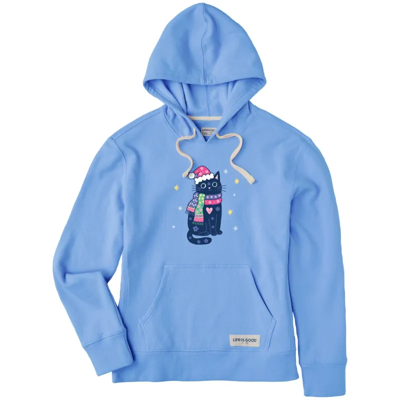 Women's Lil Winter Cat Simply True Fleece Hoodie sold by Life is Good