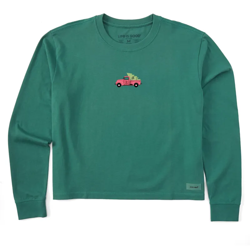 Women's Little Tree in Truck Long Sleeve Crusher Boxy Tee sold by Life is Good