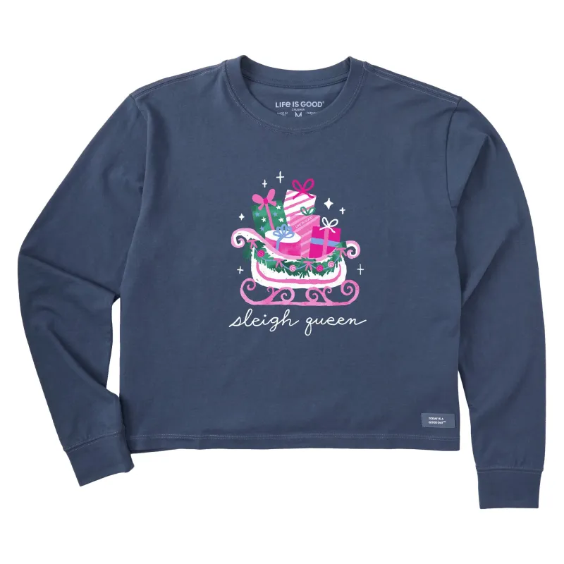 Women's Sleigh Queen Long Sleeve Crusher Boxy Tee made by Life is Good