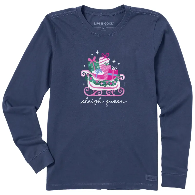 Women's Sleigh Queen Long Sleeve Crusher Tee sold by Life is Good
