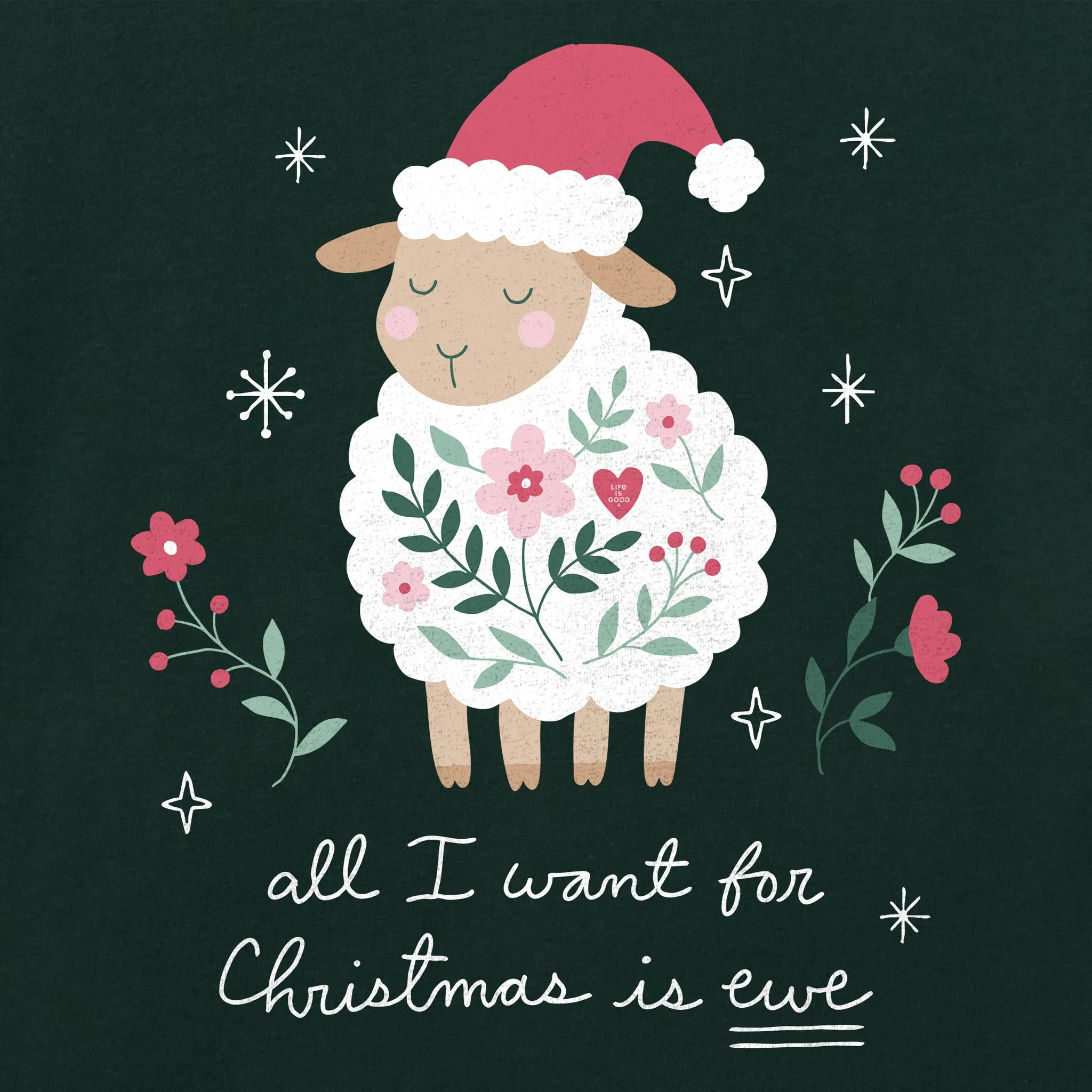Women's All I Want for Christmas is Ewe Short Sleeve Crusher Boxy Tee sold by Life is Good product image thumbnail 2