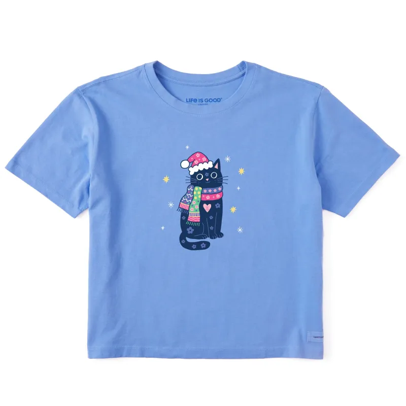Women's Lil Winter Cat Short Sleeve Crusher Boxy Tee sold by Life is Good