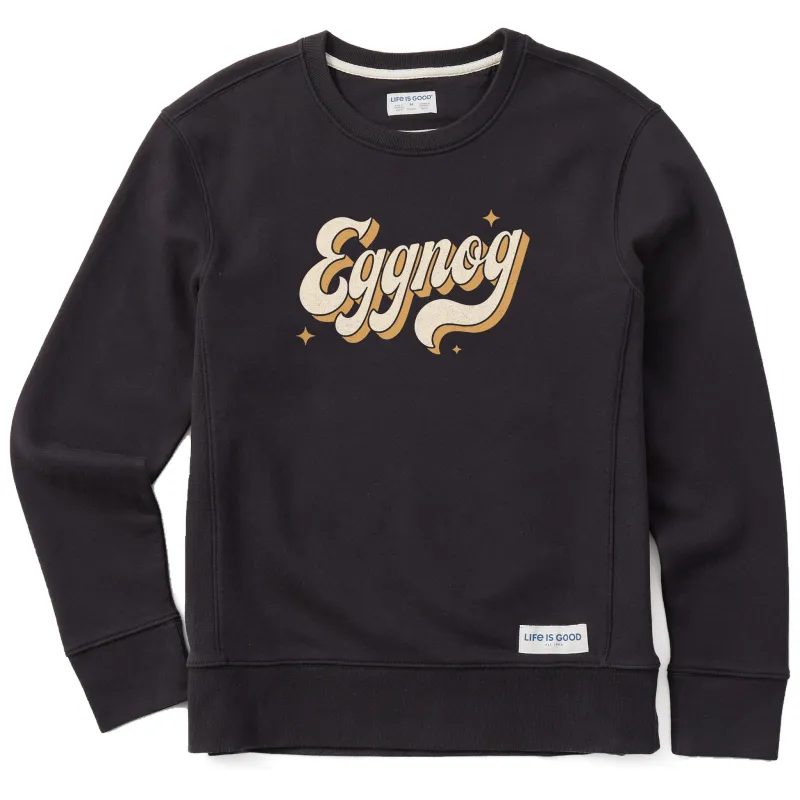 Women's Eggnog Script Simply True Fleece Crew sold by Life is Good