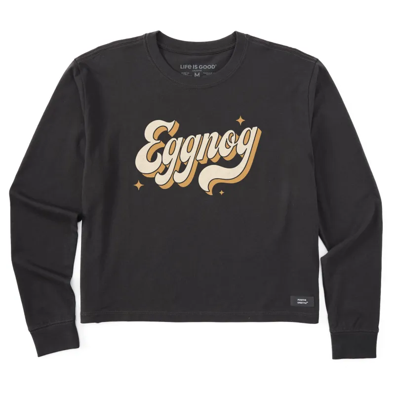 Women's Eggnog Script Long Sleeve Crusher Boxy Tee sold by Life is Good