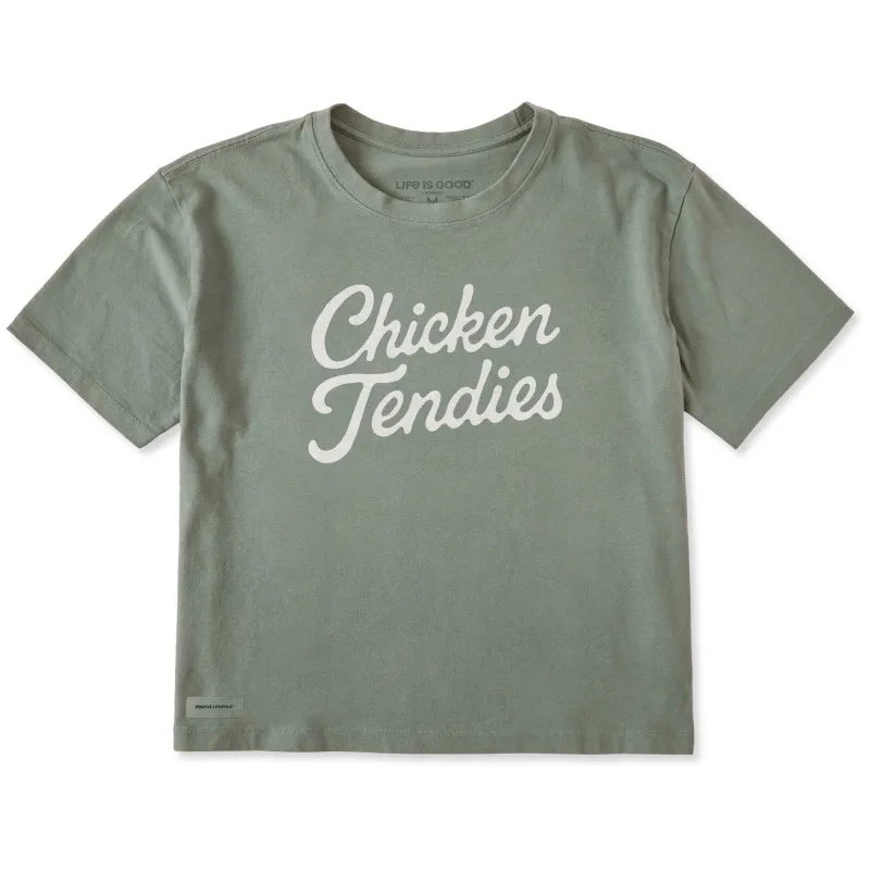 Women's Chicken Tendies Script Short Sleeve Crusher Boxy Tee made by Life is Good
