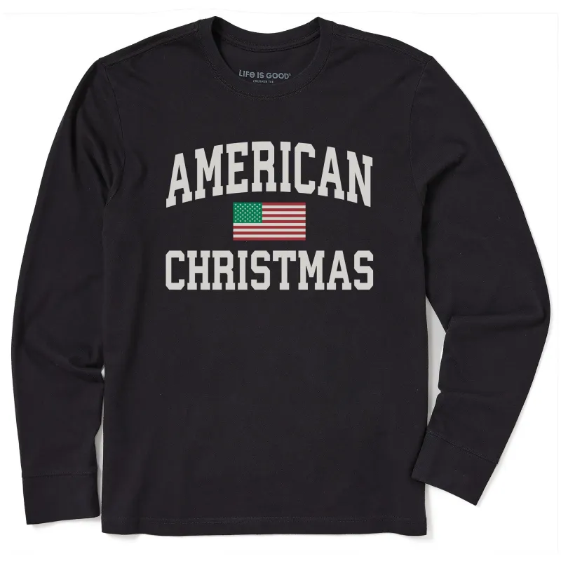 Men's American Christmas Arch Long Sleeve Crusher Tee sold by Life is Good