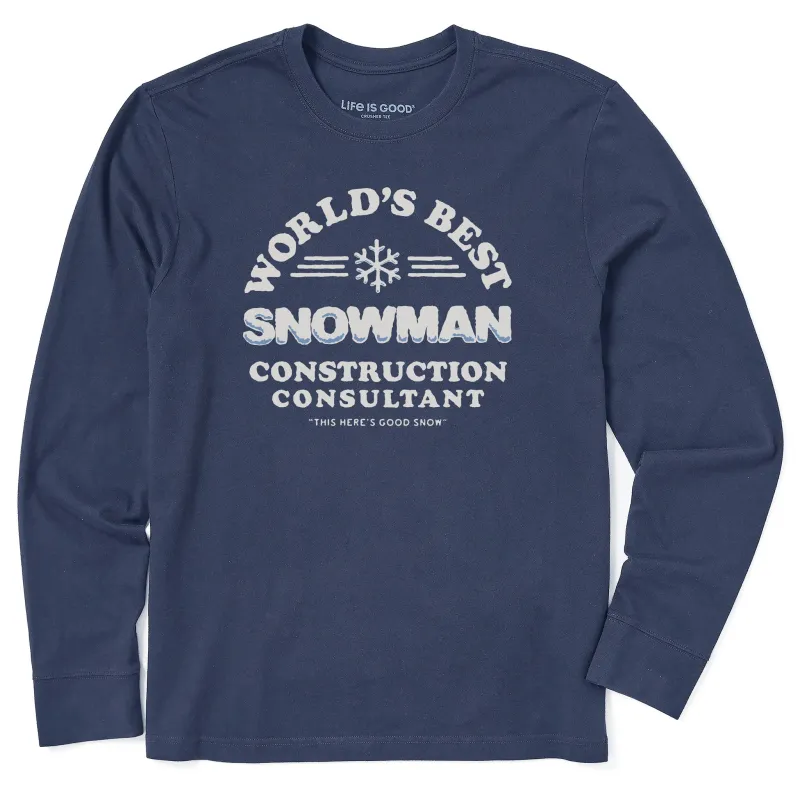 Men's Snowman Consultant Long Sleeve Crusher Tee sold by Life is Good