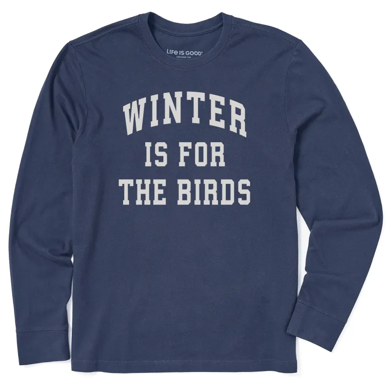 Men's Winter is for the Birds Arch Long Sleeve Crusher Tee sold by Life is Good