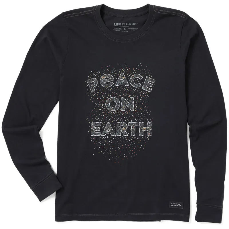 Women's Peace on Earth Long Sleeve Crusher Tee sold by Life is Good