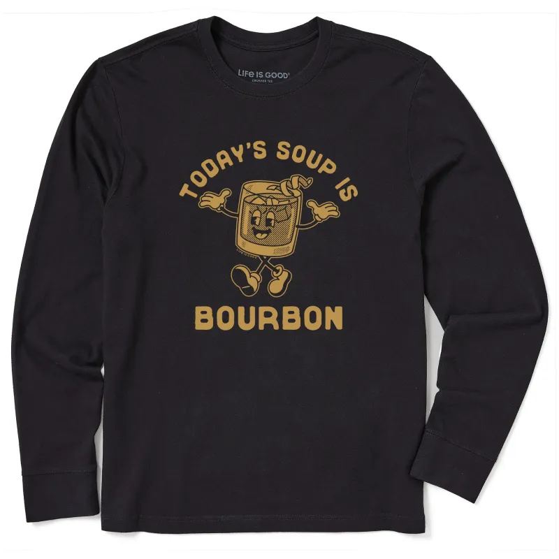 Men's Today's Soup is Bourbon Long Sleeve Crusher Tee sold by Life is Good
