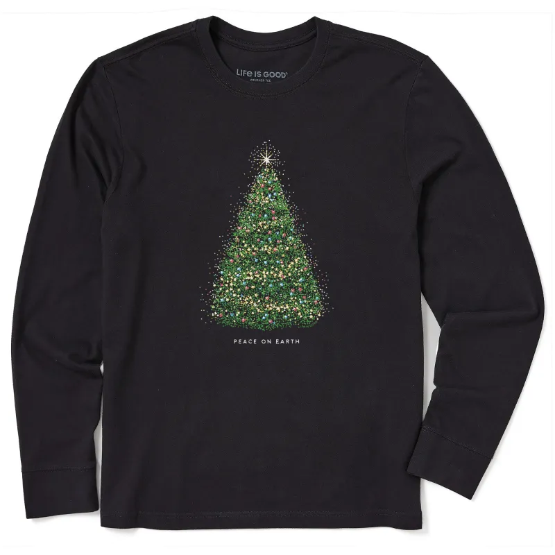 Men's Peace on Earth Tree Long Sleeve Crusher Tee sold by Life is Good