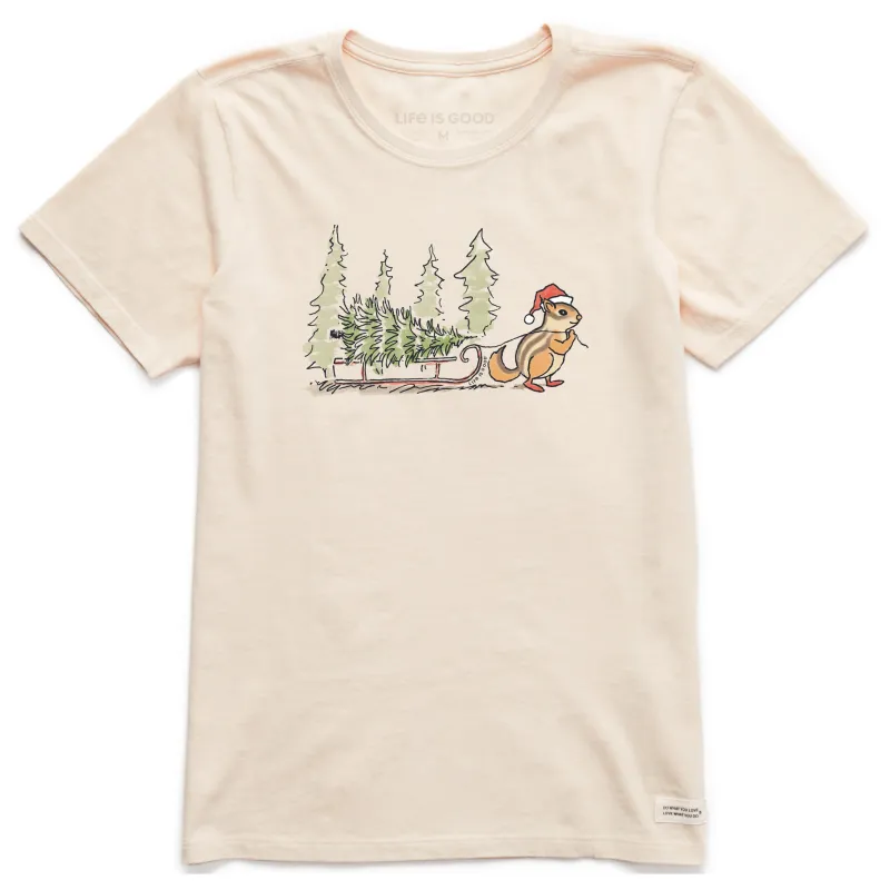 Women's Chipmunk Sled Short Sleeve Crusher Tee sold by Life is Good