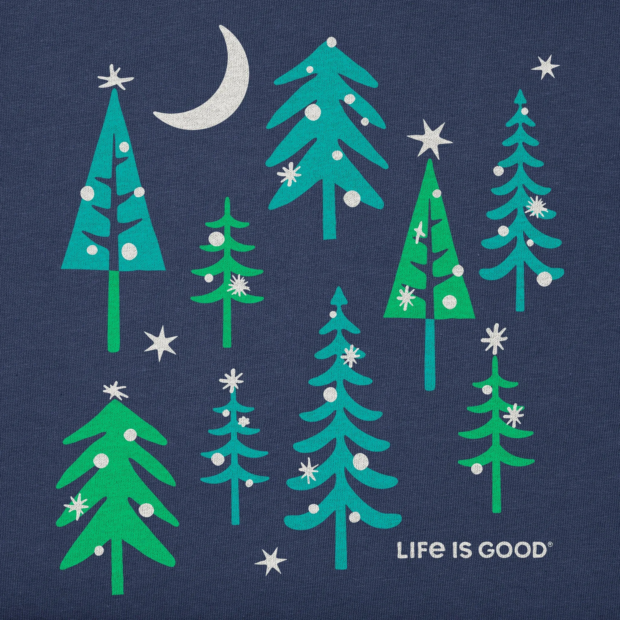 Women's Sparkle Trees Medley Simply True Fleece Crew sold by Life is Good product image thumbnail 2