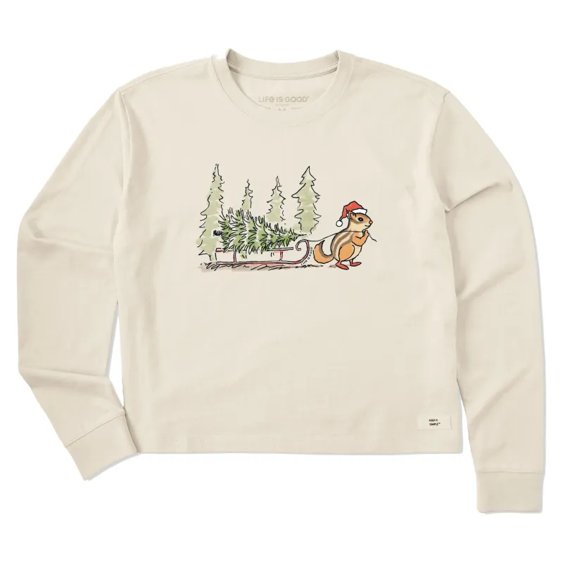 Women's Chipmunk Sled Long Sleeve Crusher Boxy Tee sold by Life is Good