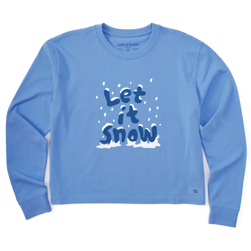 Women's Let it Snow Stack Long Sleeve Crusher Boxy Tee sold by Life is Good
