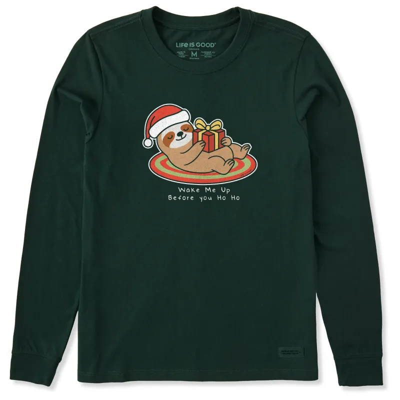 Women's Wake Me Up Before you Ho Ho Long Sleeve Crusher Tee made by Life is Good