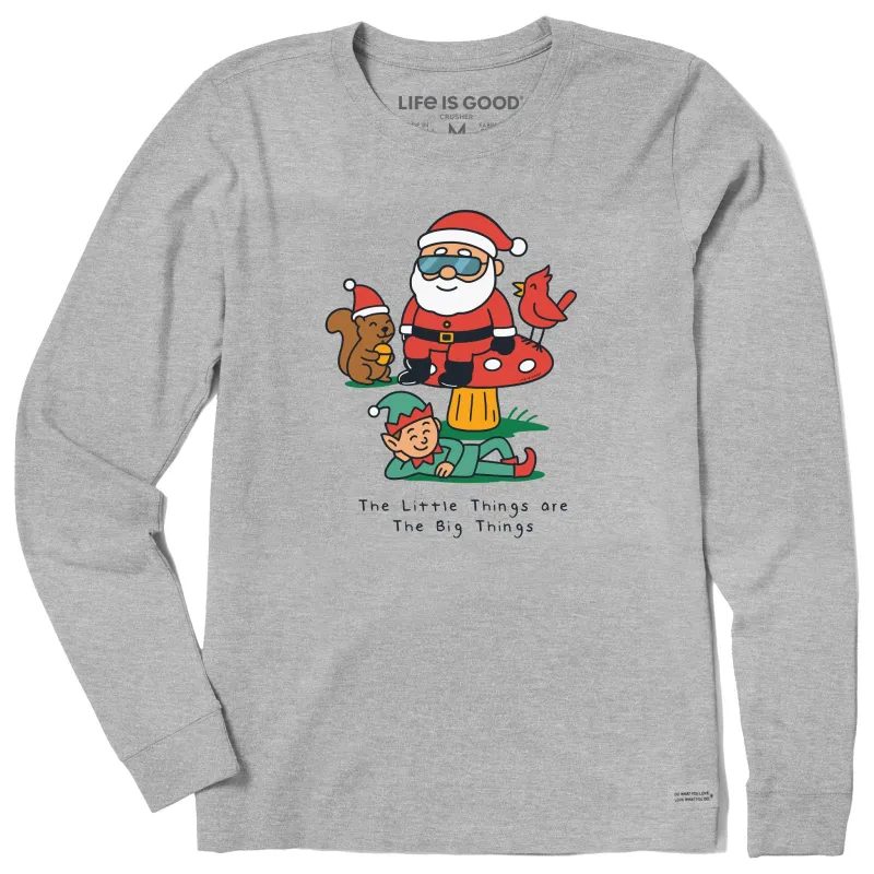 Women's Little Forest Santa Long Sleeve Crusher Tee made by Life is Good