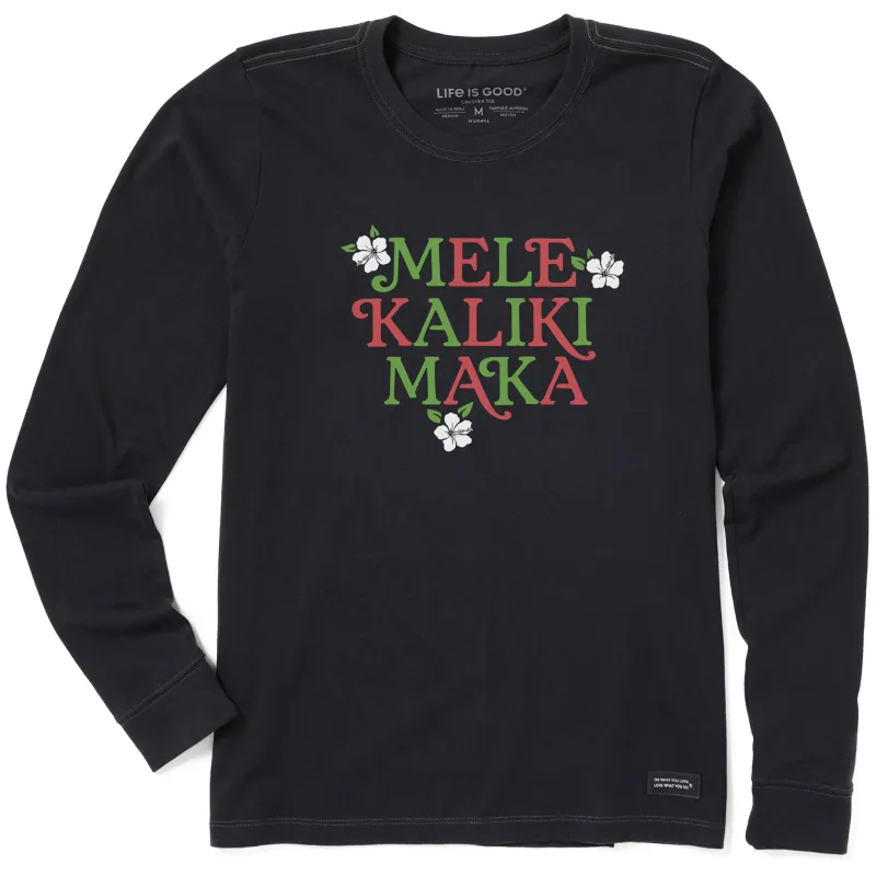 Women's Mele Kalikimaka Stack Long Sleeve Crusher Tee sold by Life is Good