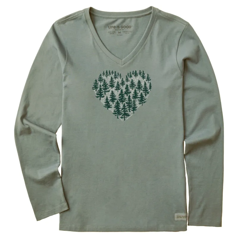Women's Forest Heart Long Sleeve Crusher Vee made by Life is Good