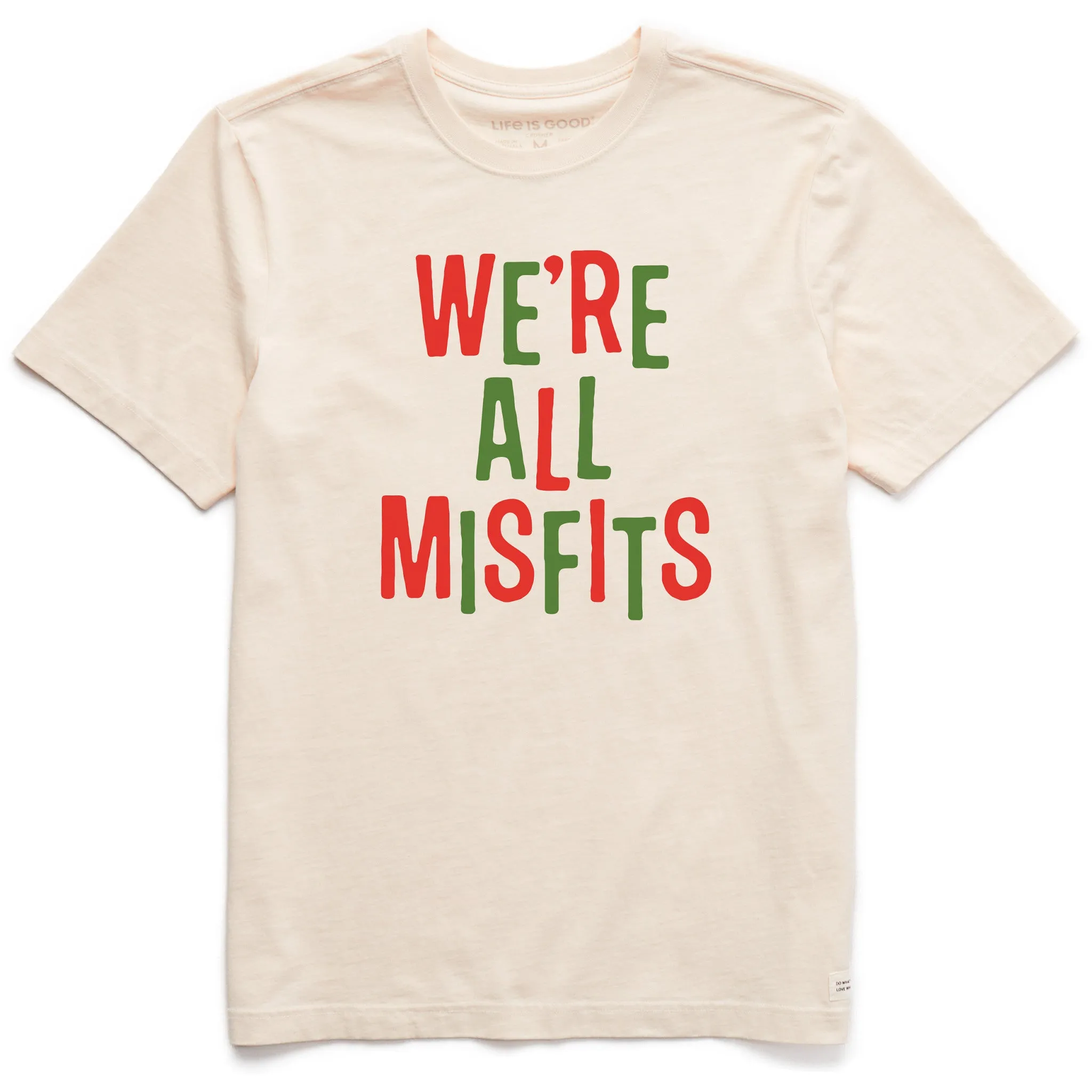 Men's We're All Misfits Jumbled Short Sleeve Crusher Tee sold by Life is Good
