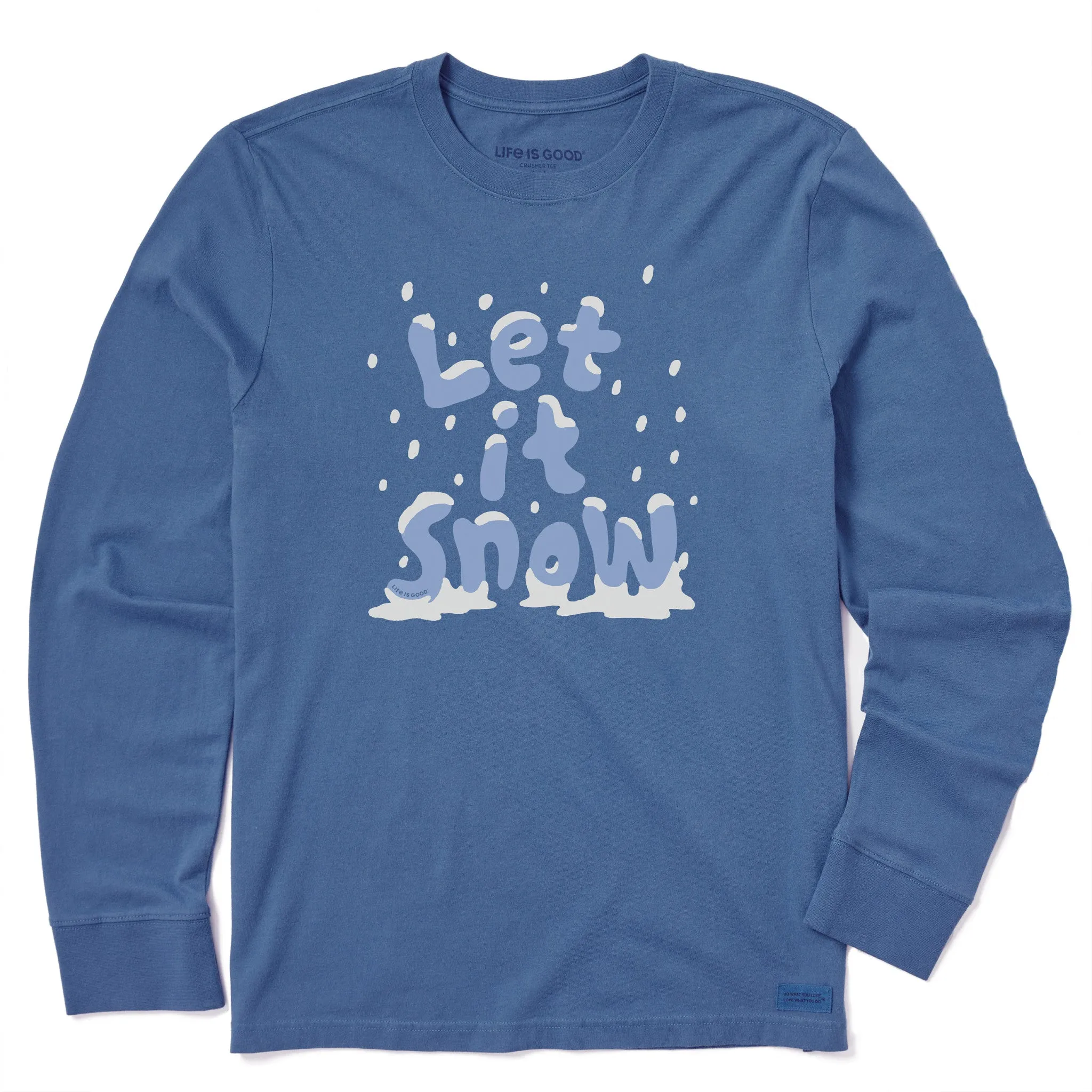 Men's Let it Snow Stack Long Sleeve Crusher Tee sold by Life is Good