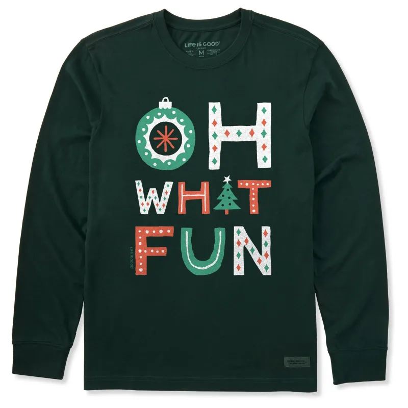 Men's Oh What Fun Long Sleeve Crusher Tee sold by Life is Good