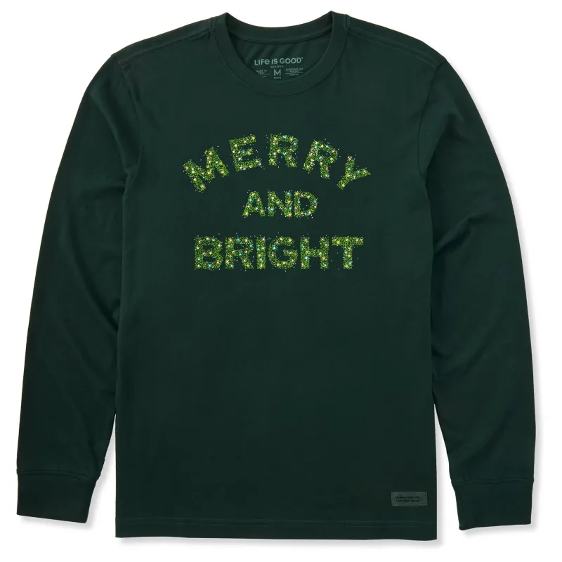 Men's Merry and Bright Sparkle Long Sleeve Crusher Tee sold by Life is Good