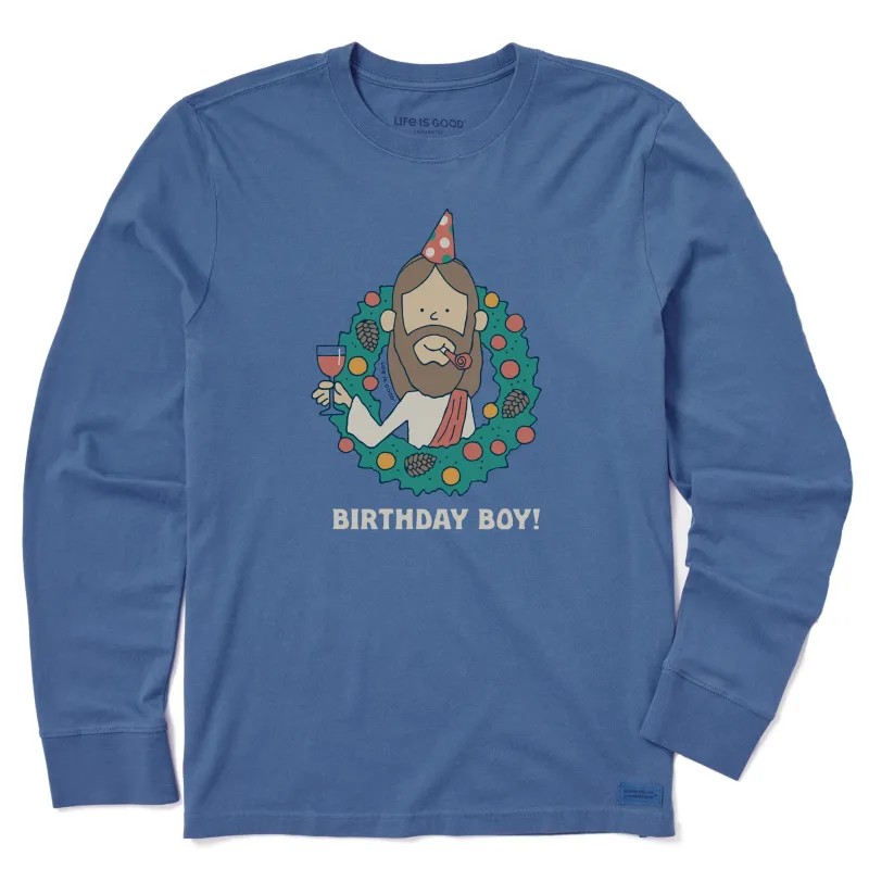 Men's Birthday Boy Long Sleeve Crusher Tee sold by Life is Good