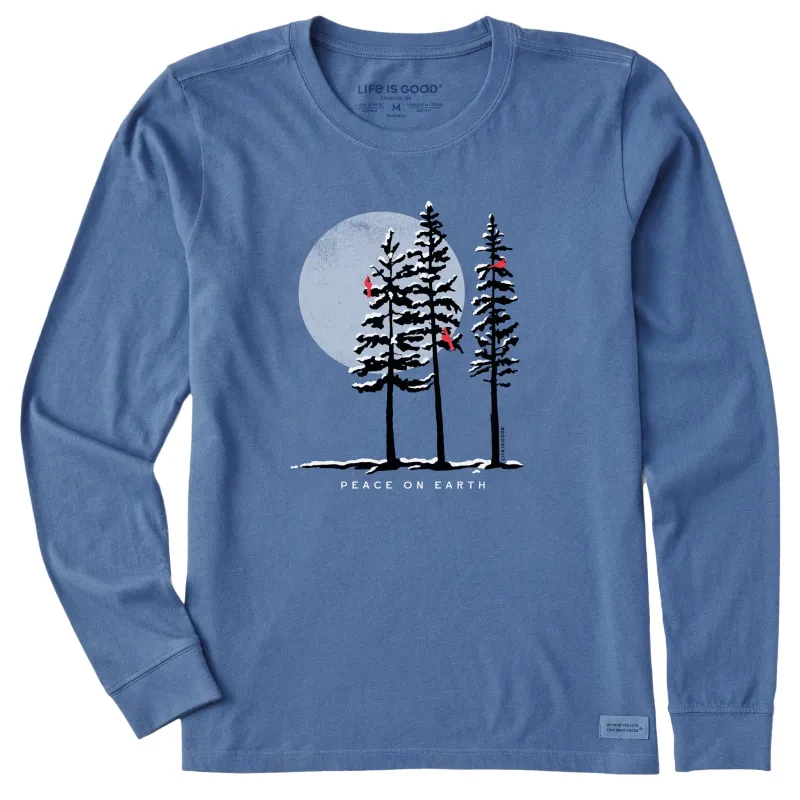 Women's Peace on Earth Cardinals Long Sleeve Crusher Tee made by Life is Good