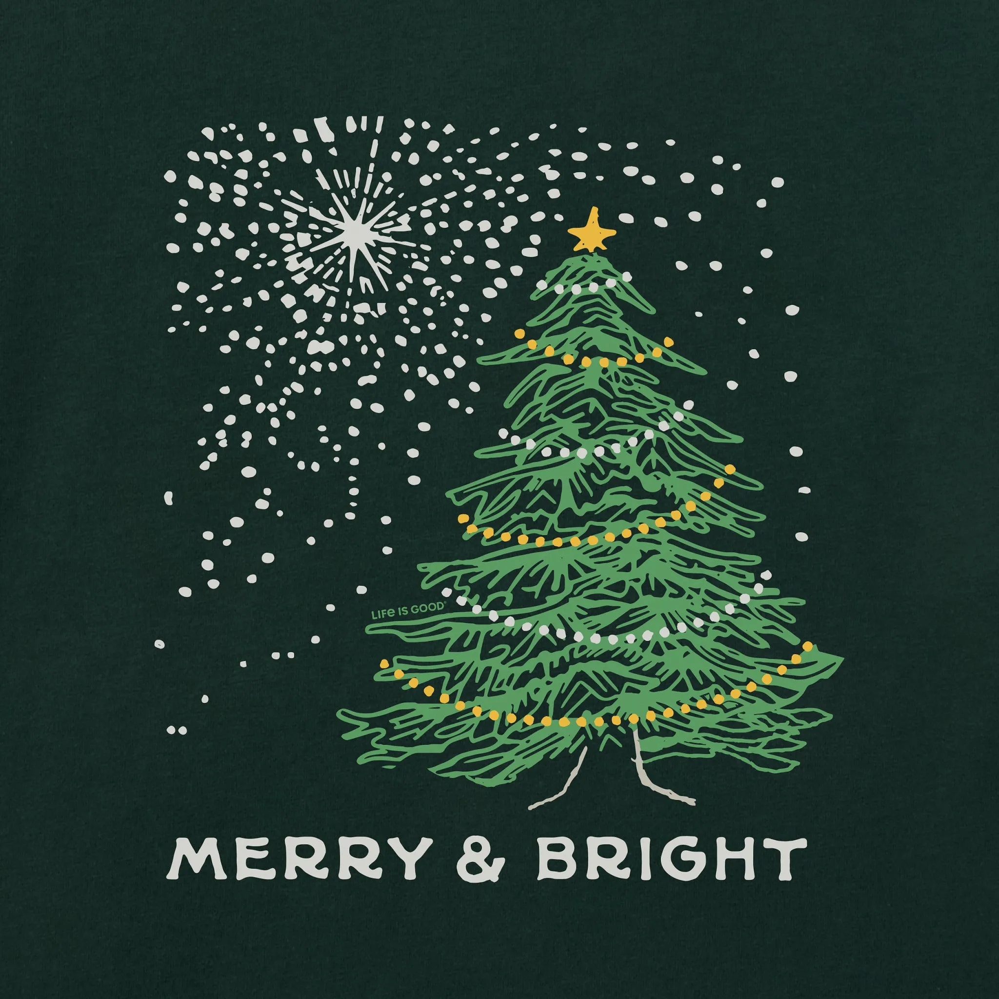 Women's Merry & Bright Tree Stars Long Sleeve Crusher Tee sold by Life is Good product image thumbnail 2