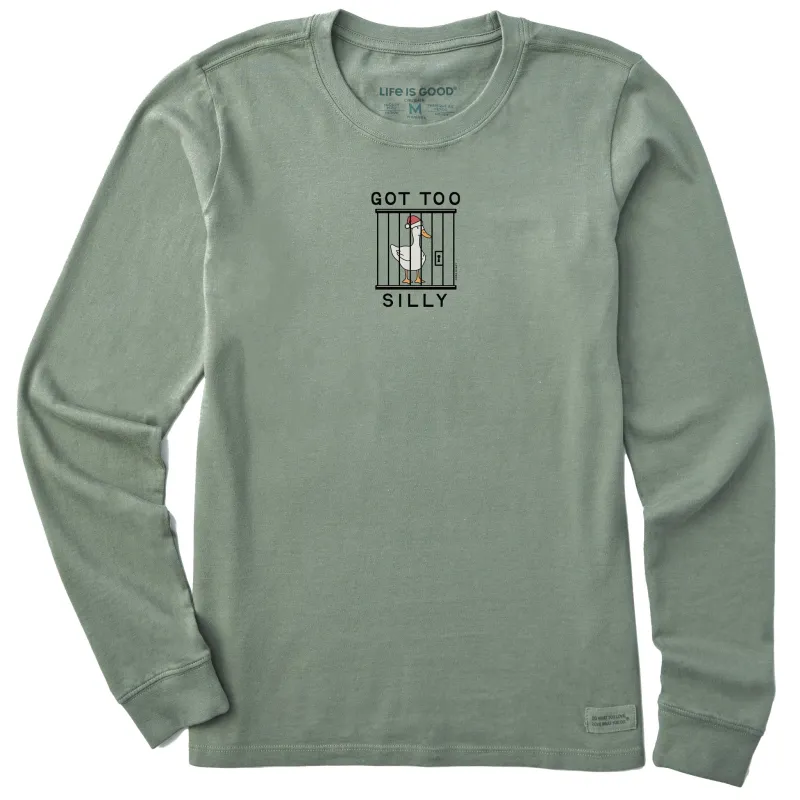 Women's Santa Got Too Silly Long Sleeve Crusher Tee made by Life is Good