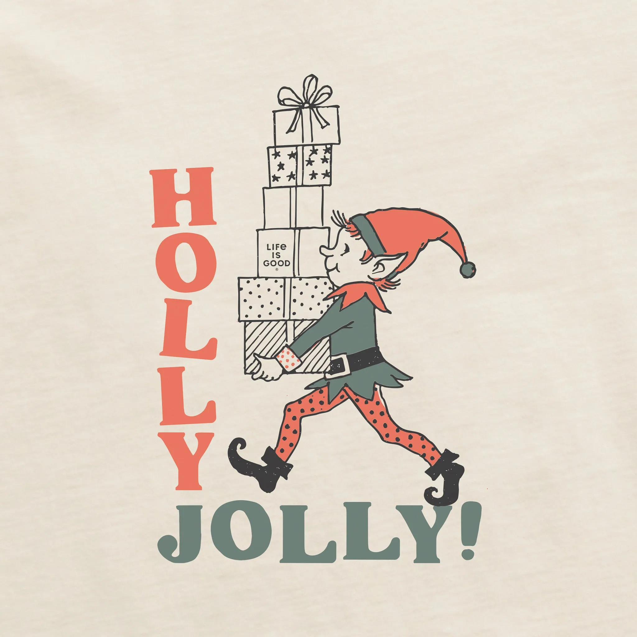 Women's Holly Jolly Elf Long Sleeve Crusher Boxy Tee sold by Life is Good product image thumbnail 2