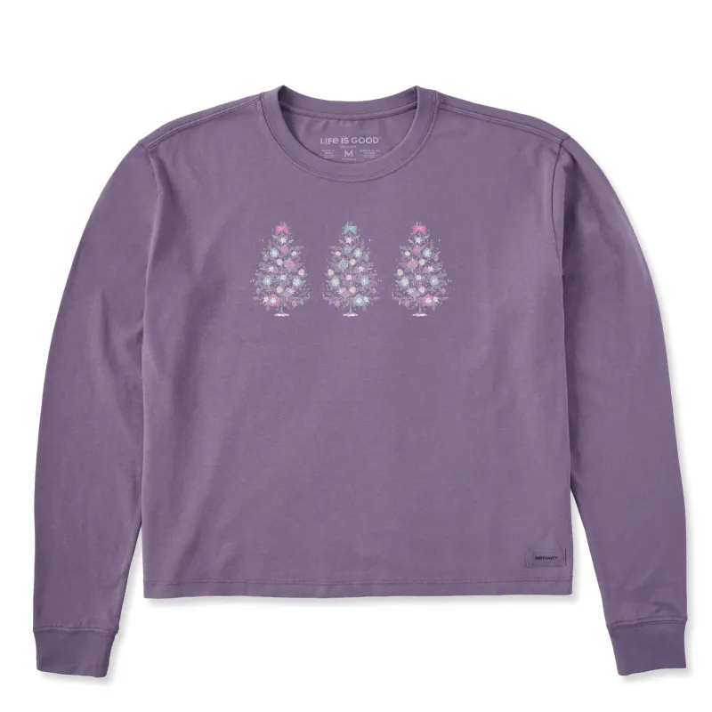 Women's Three Dreamy Trees Long Sleeve Crusher Boxy Tee sold by Life is Good