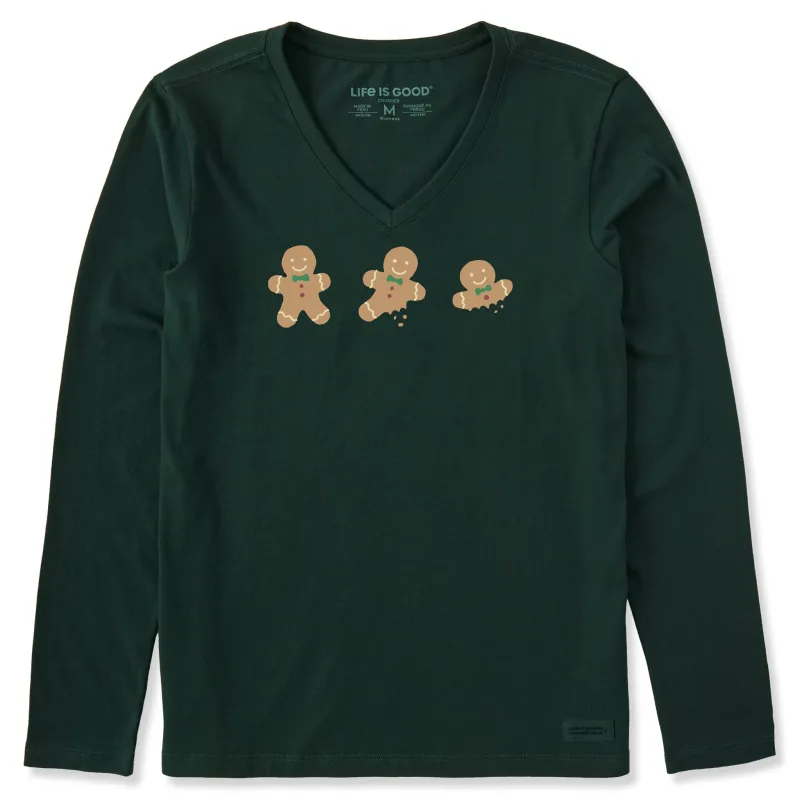 Women's Gingerbread Trio Long Sleeve Crusher Vee sold by Life is Good