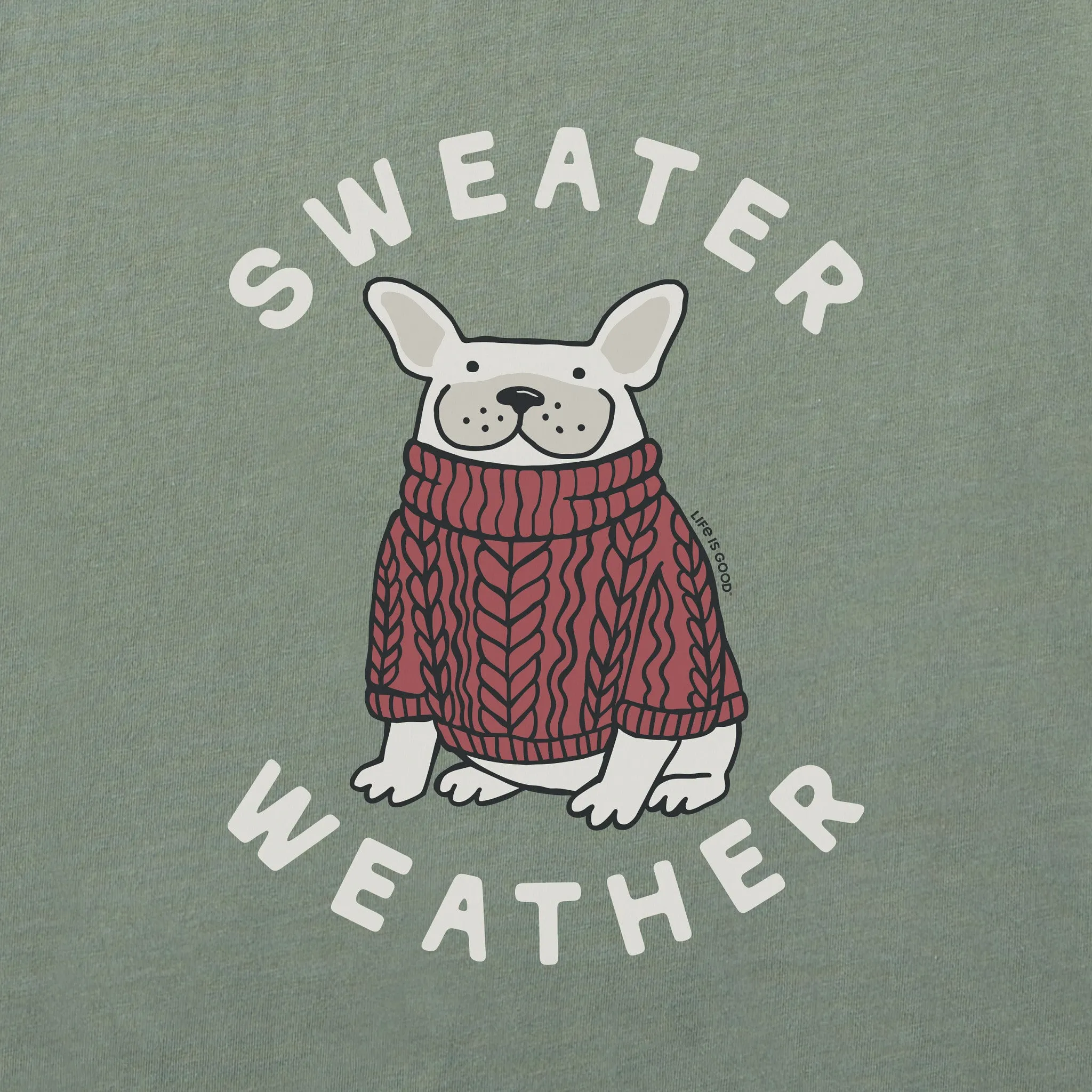 Women's Sweater Weather Frenchie Short Sleeve Crusher Boxy Tee sold by Life is Good product image thumbnail 2