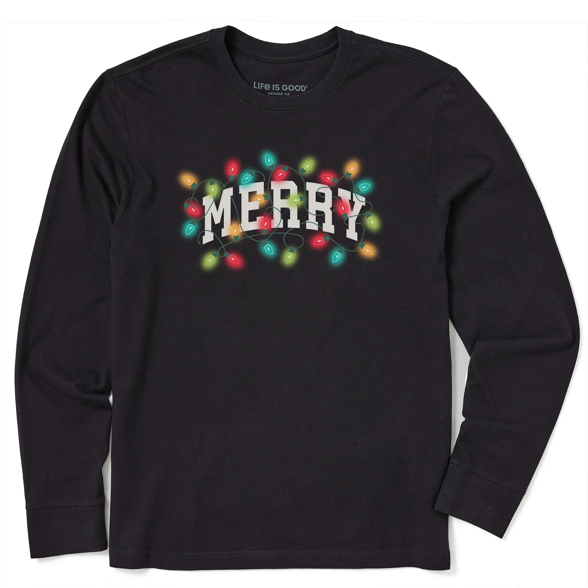 Men's Merry Arch Lights Long Sleeve Crusher Tee sold by Life is Good