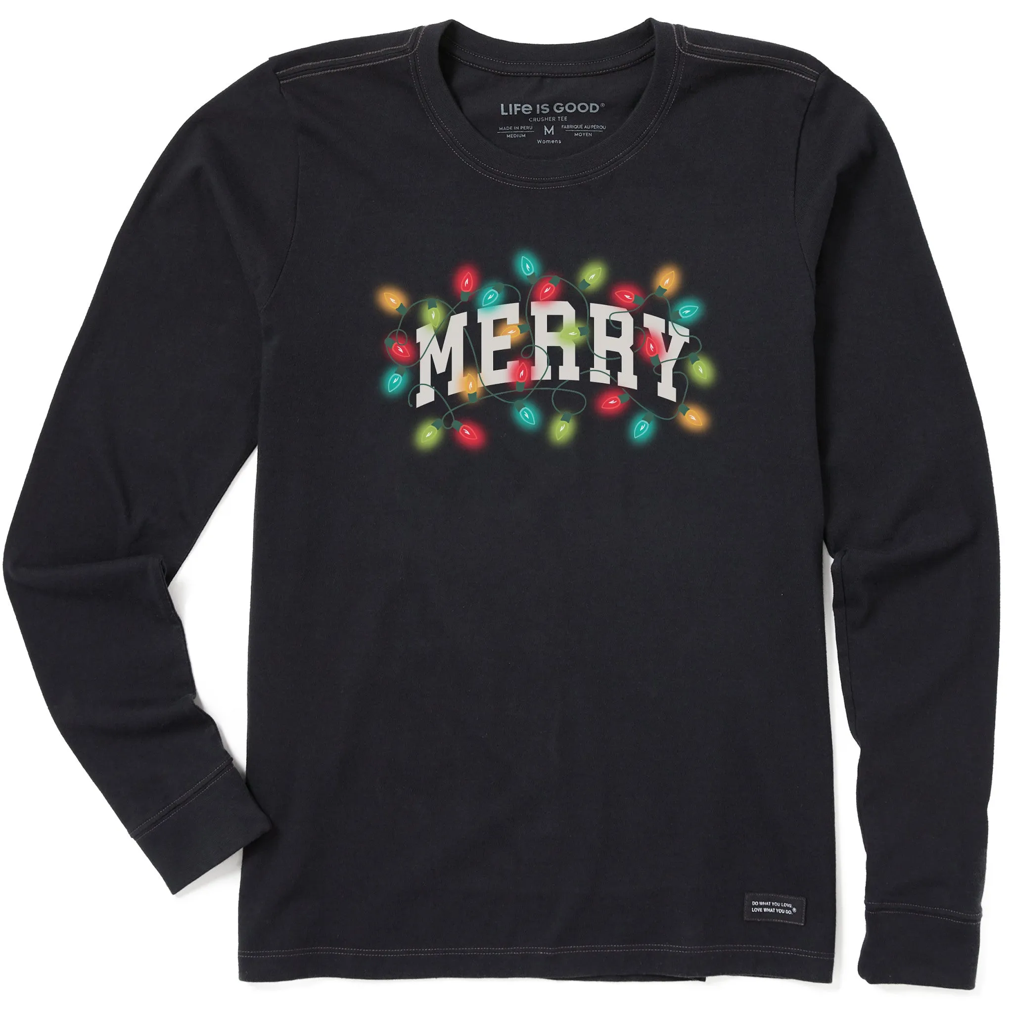 Women's Merry Arch Lights Long Sleeve Crusher Tee sold by Life is Good
